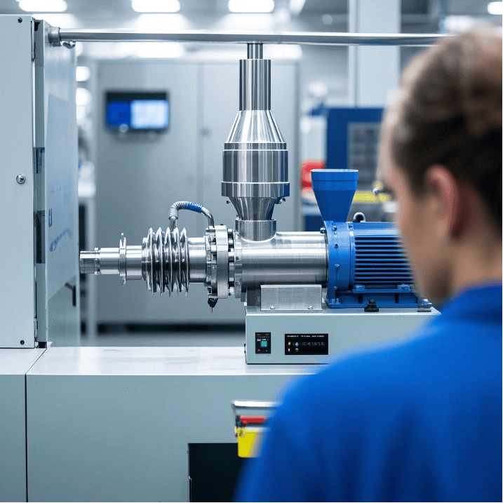 Conical twin screw extruder