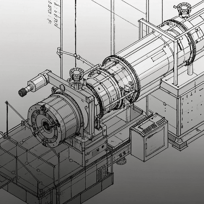 twin screw extruder drawing